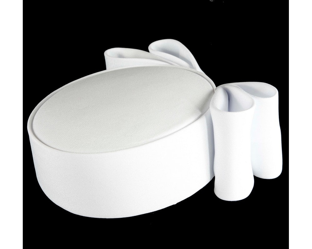 Fascinators Online - Elegant White Sculpted Bow Pillbox Hat by Cupids Millinery