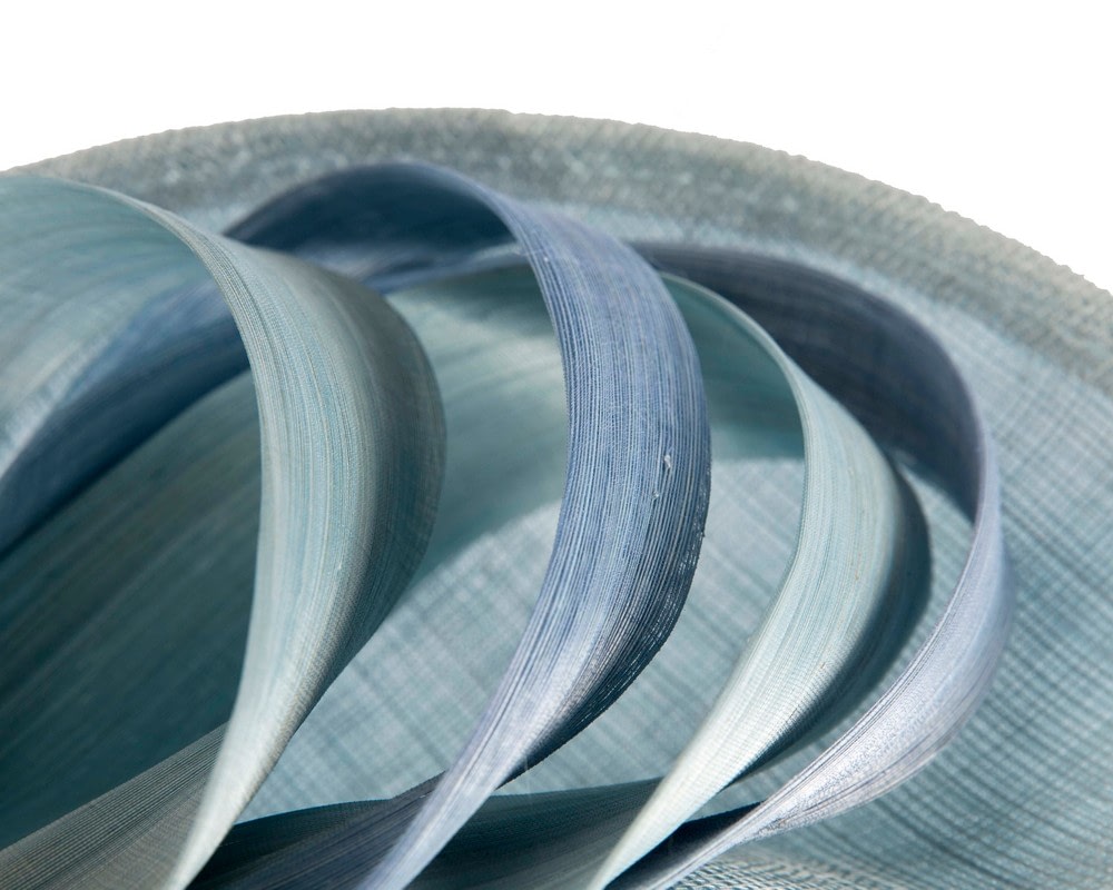 Bespoke light blue sinamay fascinator by Max Alexander - Image 4