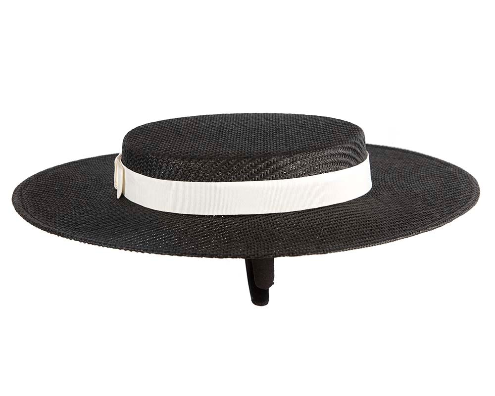 Max Alexander Black & White Boater Hat - Image 4