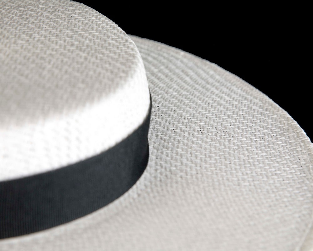 Max Alexander White & Black Boater Hat - Image 5