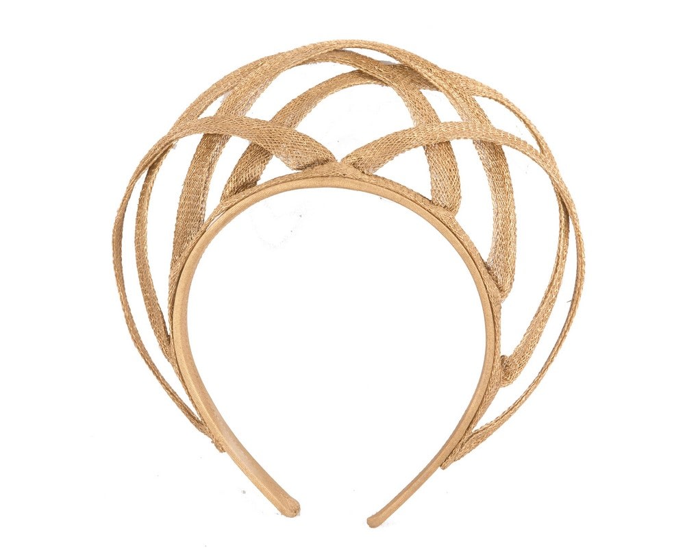 Fascinators Online - Gold mesh crown fascinator by Max Alexander