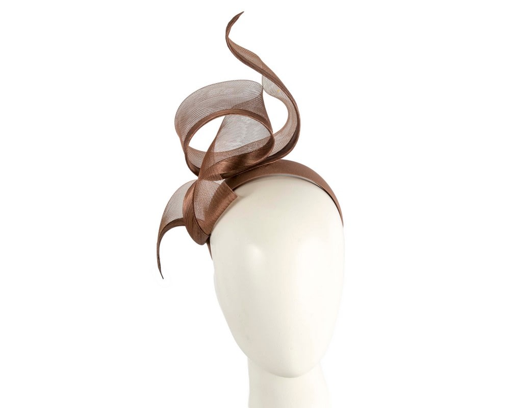Fascinators Online - Twisted coffee racing fascinator by Fillies Collection
