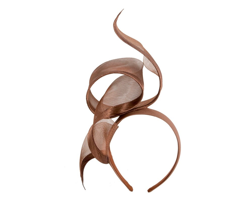 Fascinators Online - Twisted coffee racing fascinator by Fillies Collection