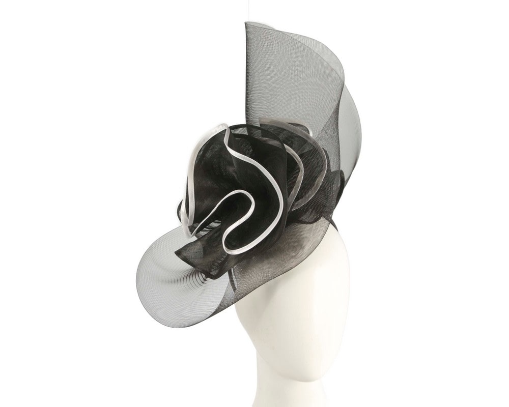 Fascinators Online - Tall black & white Fillies Collection fascinator