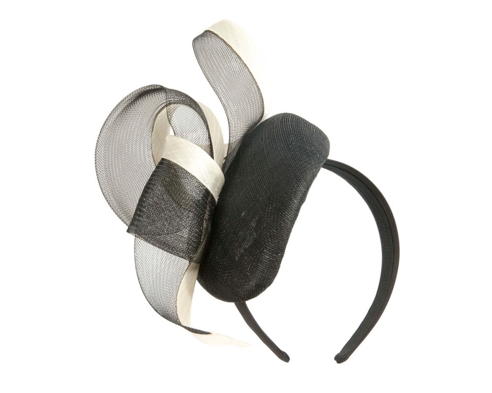 Fascinators Online - Elegant Black & Cream Pillbox Fascinator for Spring Racing