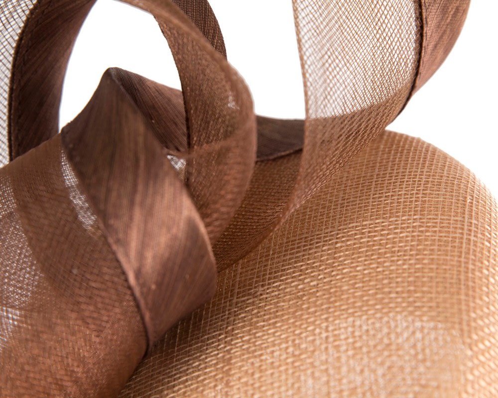 Elegant Nude & Coffee Pillbox Fascinator for Spring Racing - Image 5