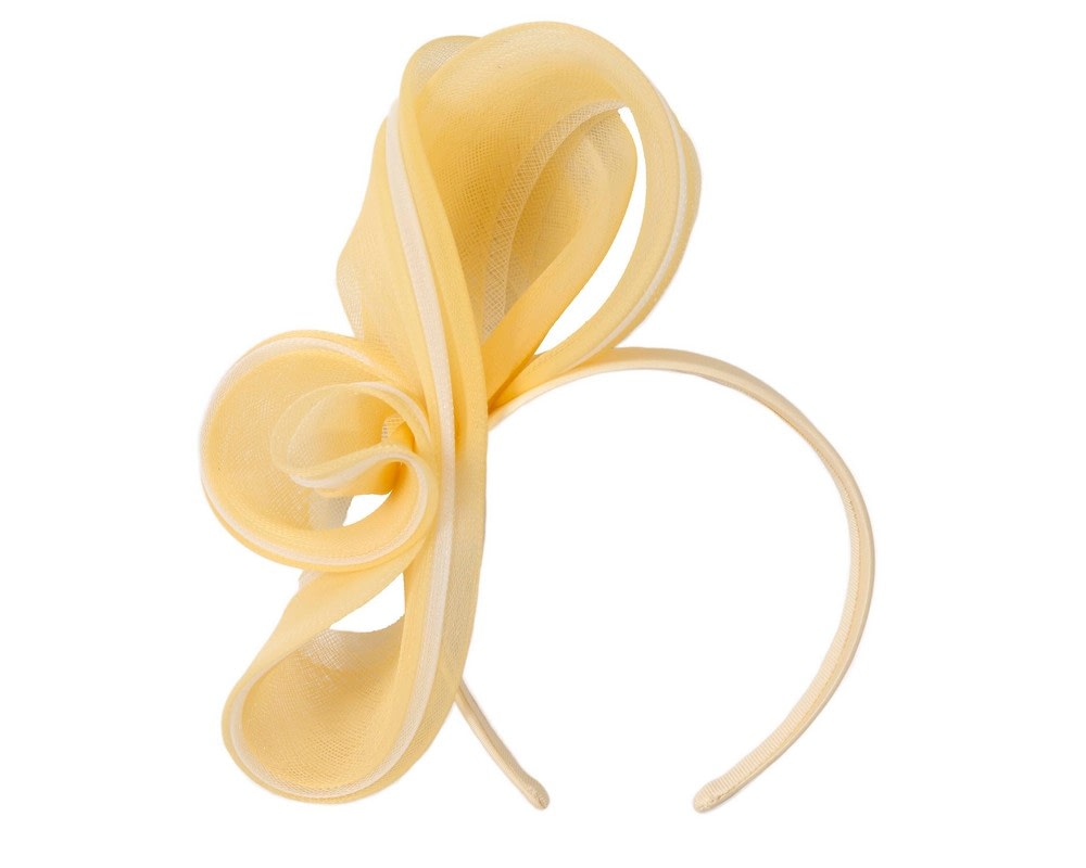 Fascinators Online - Pale yellow layered racing fascinator by Fillies Collection