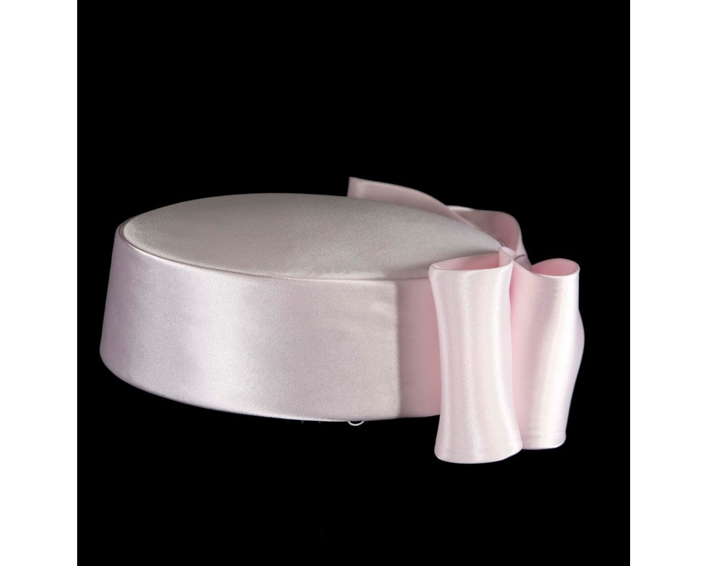 Elegant Baby Pink Sculpted Bow Pillbox Hat by Cupids Millinery - Fascinators Online Elegant Baby Pink Sculpted Bow Pillbox Hat by Cupids Millinery - Image 4