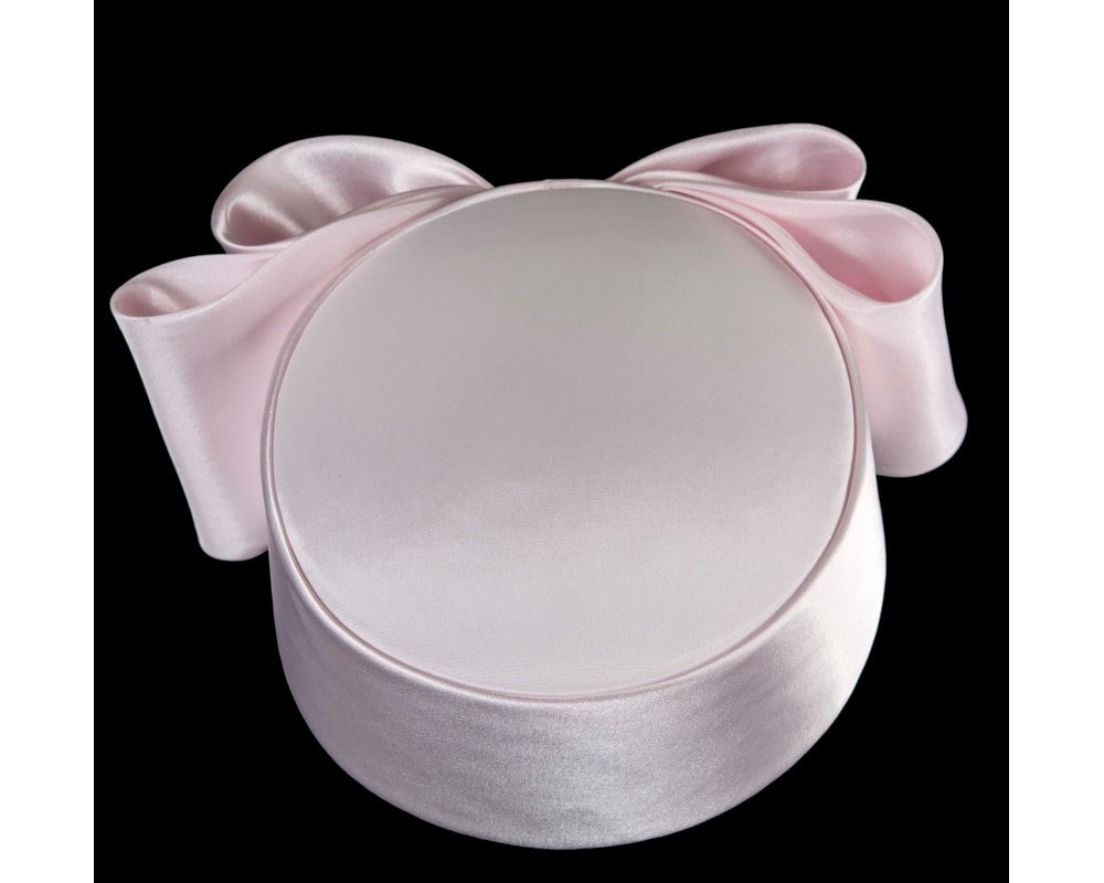 Fascinators Online - Elegant Baby Pink Sculpted Bow Pillbox Hat by Cupids Millinery