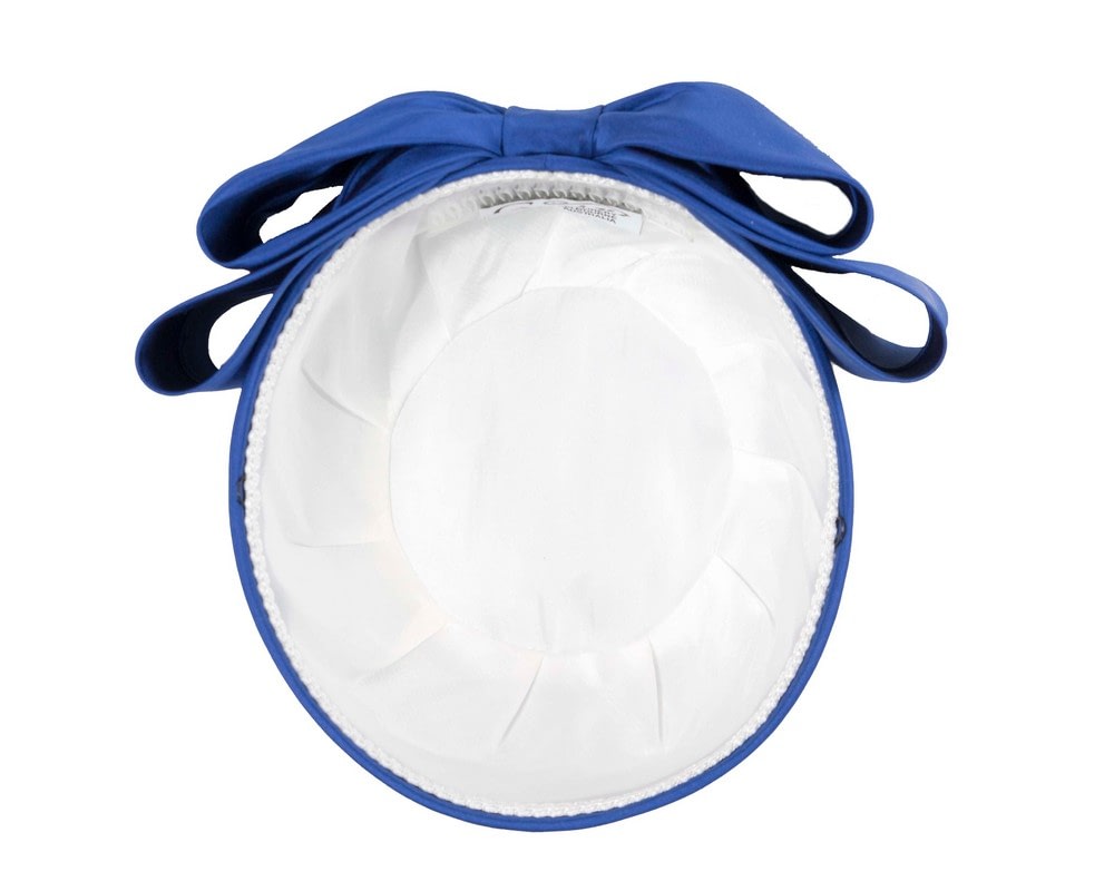 Elegant Royal Blue Sculpted Bow Pillbox Hat by Cupids Millinery - Fascinators Online Elegant Royal Blue Sculpted Bow Pillbox Hat by Cupids Millinery - Image 5