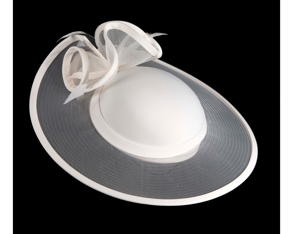 Fascinators Online - Cream custom made Mother of the Bride hat by Cupids Millinery