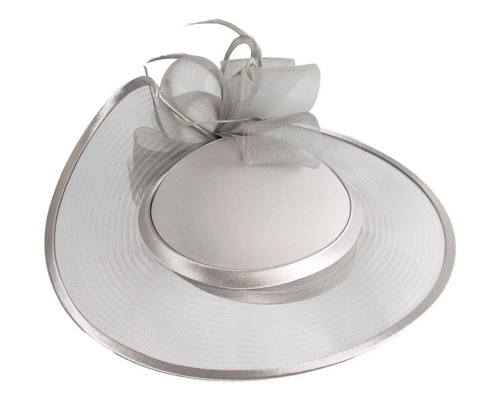 Silver custom made Mother of the Bride hat - Fascinators Online Silver custom made Mother of the Bride hat - Image 4