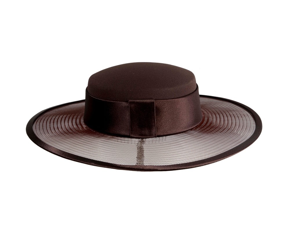 Chocolate boater hat by Cupids Millinery Melbourne - Fascinators Online Chocolate boater hat by Cupids Millinery Melbourne - Image 6