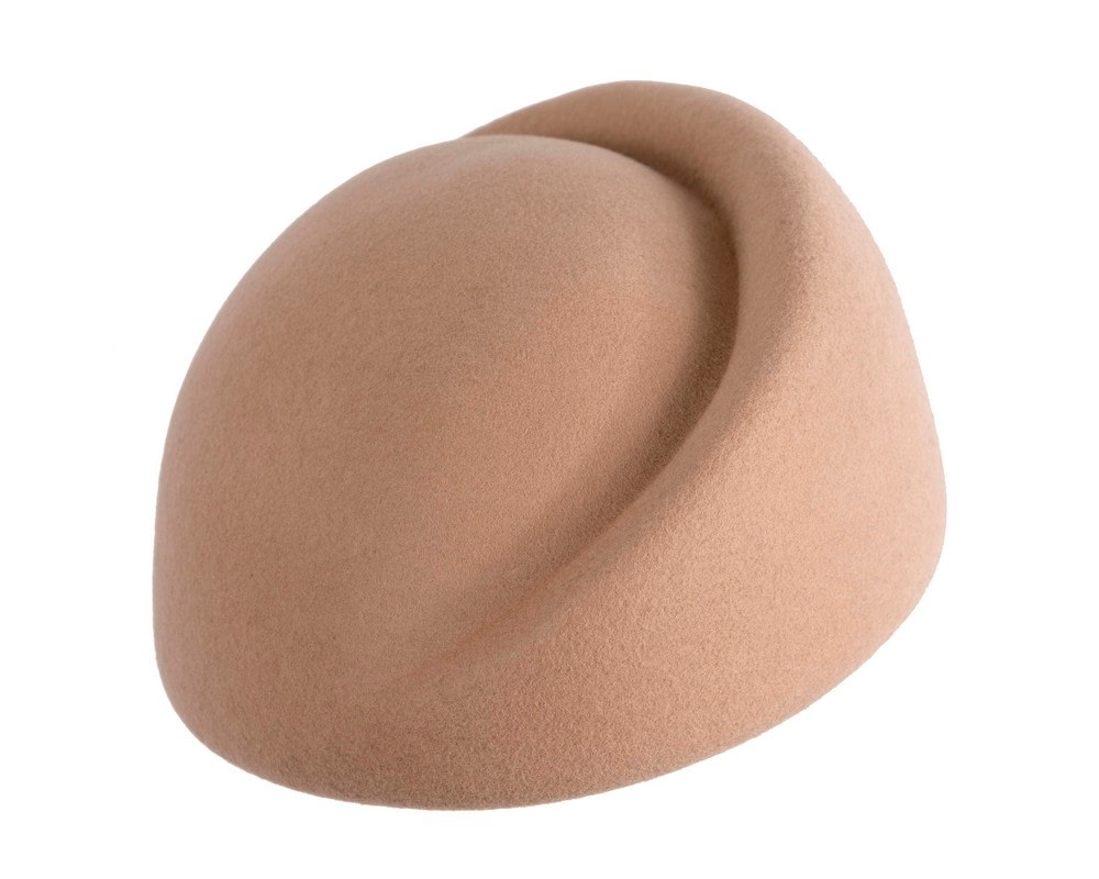 Fascinators Online - Designers beige felt winter fashion hat by Max Alexander
