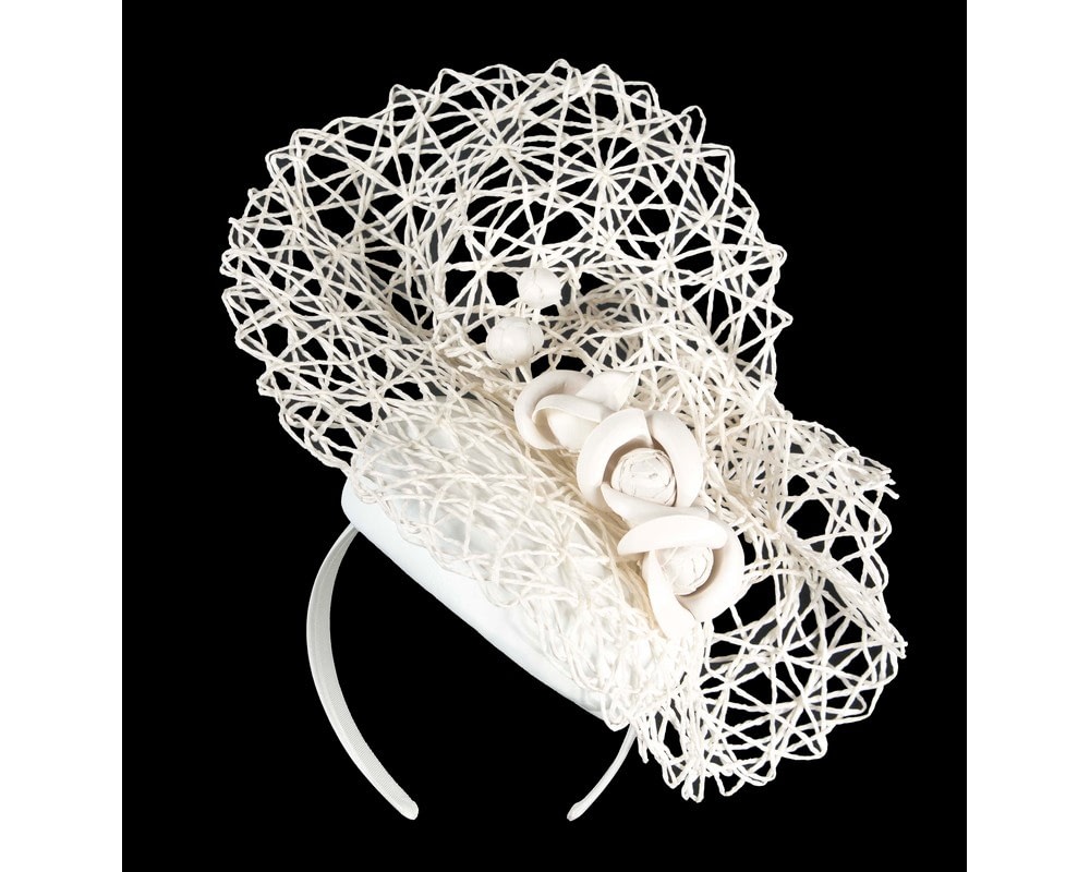 Fascinators Online - Exclusive white leather fascinator by Fillies Collection