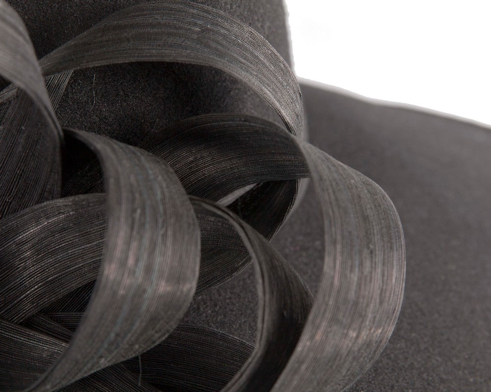 Black Wide-Brim Ladies Winter Hat by Fillies Collection - Fascinators Online Black Wide-Brim Ladies Winter Hat by Fillies Collection - Image 5