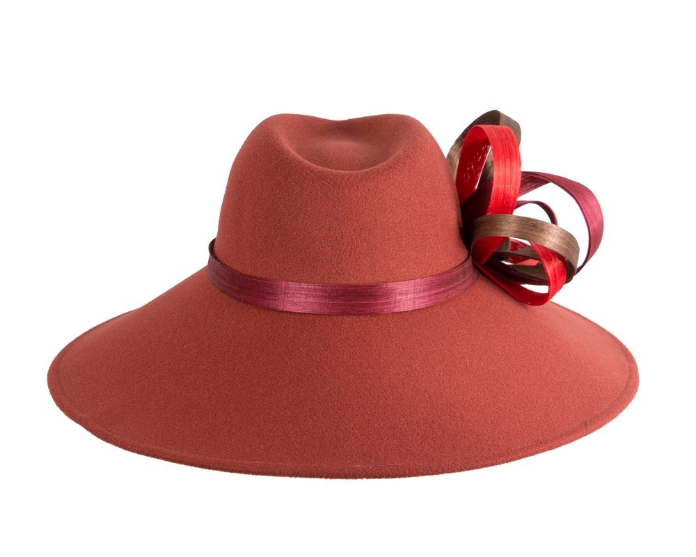 Rust Wide-Brim Ladies Winter Hat by Fillies Collection - Fascinators Online Rust Wide-Brim Ladies Winter Hat by Fillies Collection - Image 6