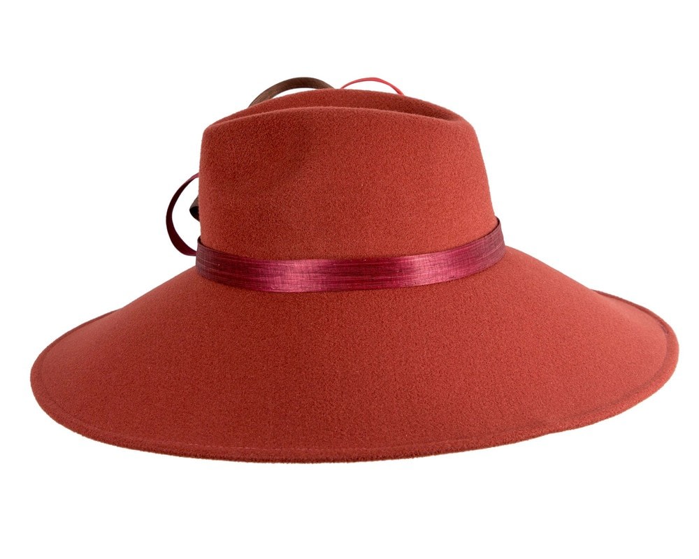 Rust Wide-Brim Ladies Winter Hat by Fillies Collection - Fascinators Online Rust Wide-Brim Ladies Winter Hat by Fillies Collection - Image 3