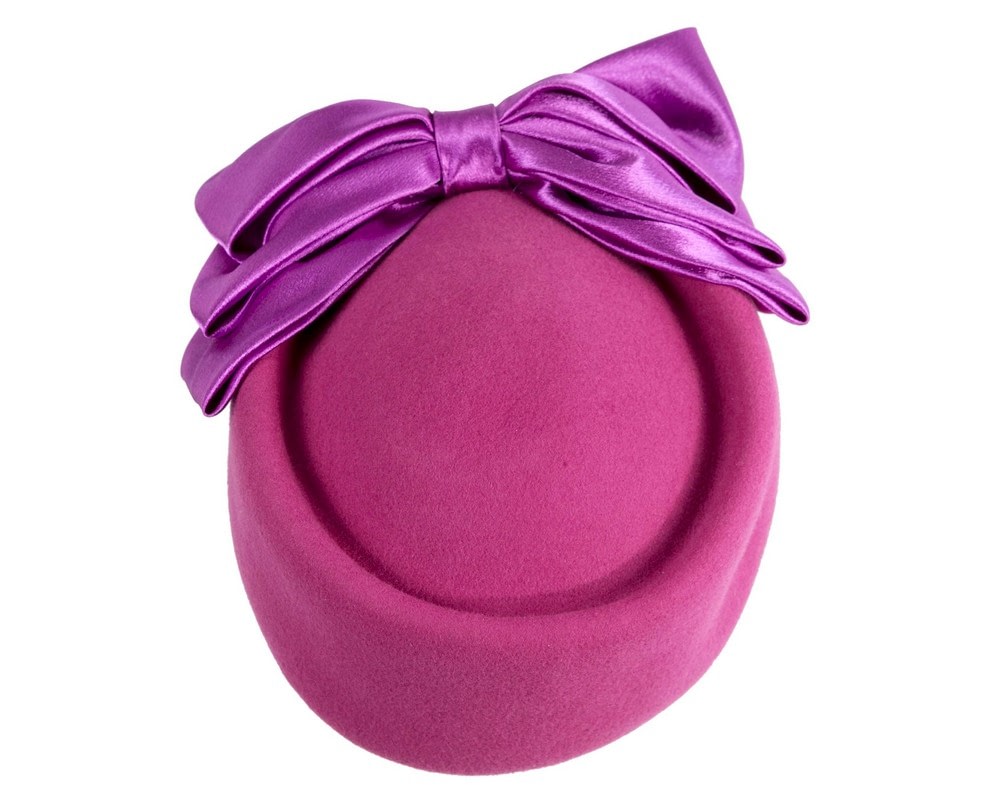 Fascinators Online - Large fuchsia felt pillbox hat by Fillies Collection
