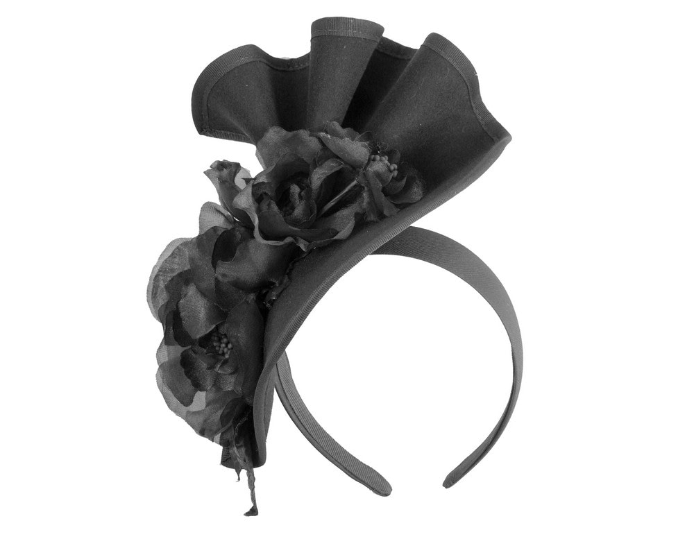 Fascinators Online - Black Winter Racing Fascinator by Fillies Collection