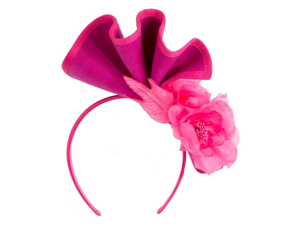 Fuchsia Winter Racing Fascinator by Fillies Collection - Fascinators Online Fuchsia Winter Racing Fascinator by Fillies Collection - Image 4