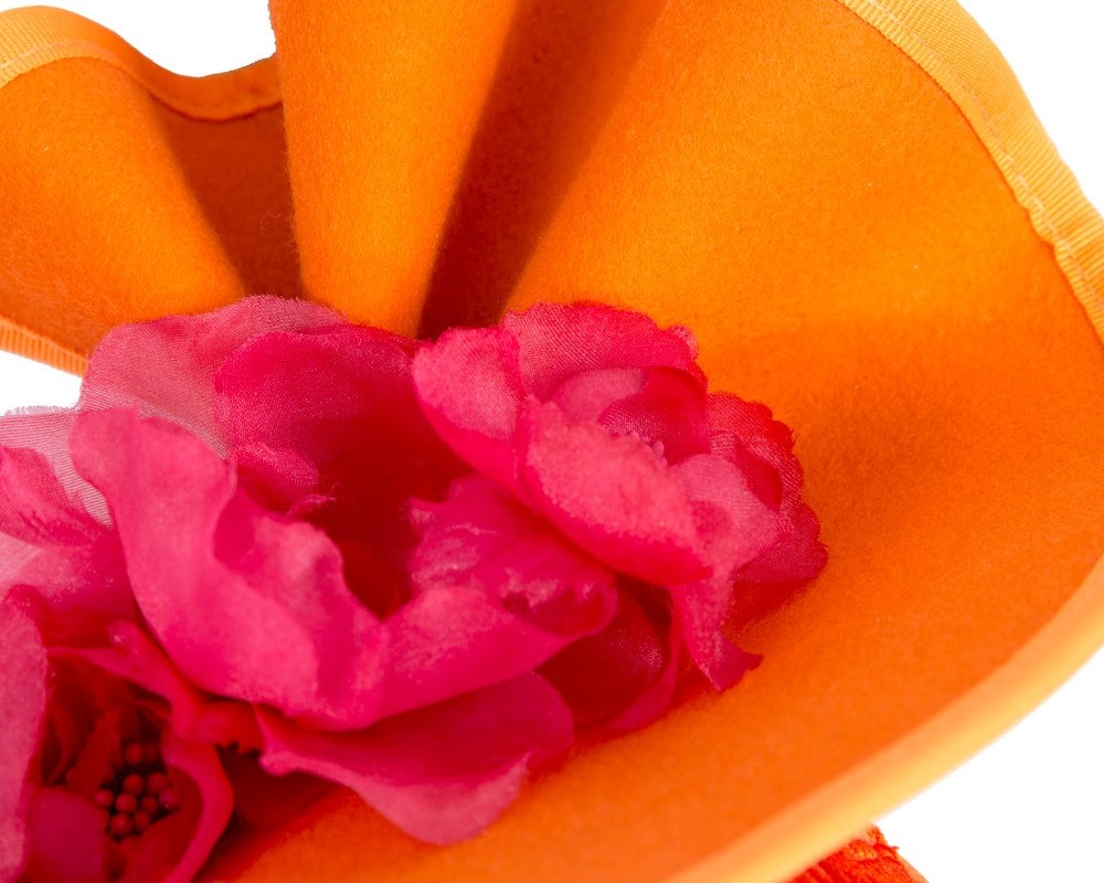 Orange & Fuchsia Winter Racing Fascinator by Fillies Collection - Image 3