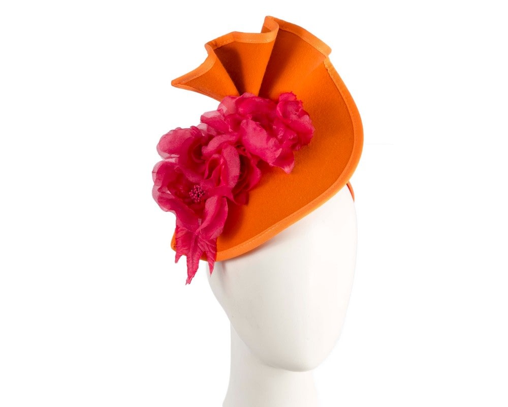 Fascinators Online - Orange & Fuchsia Winter Racing Fascinator by Fillies Collection