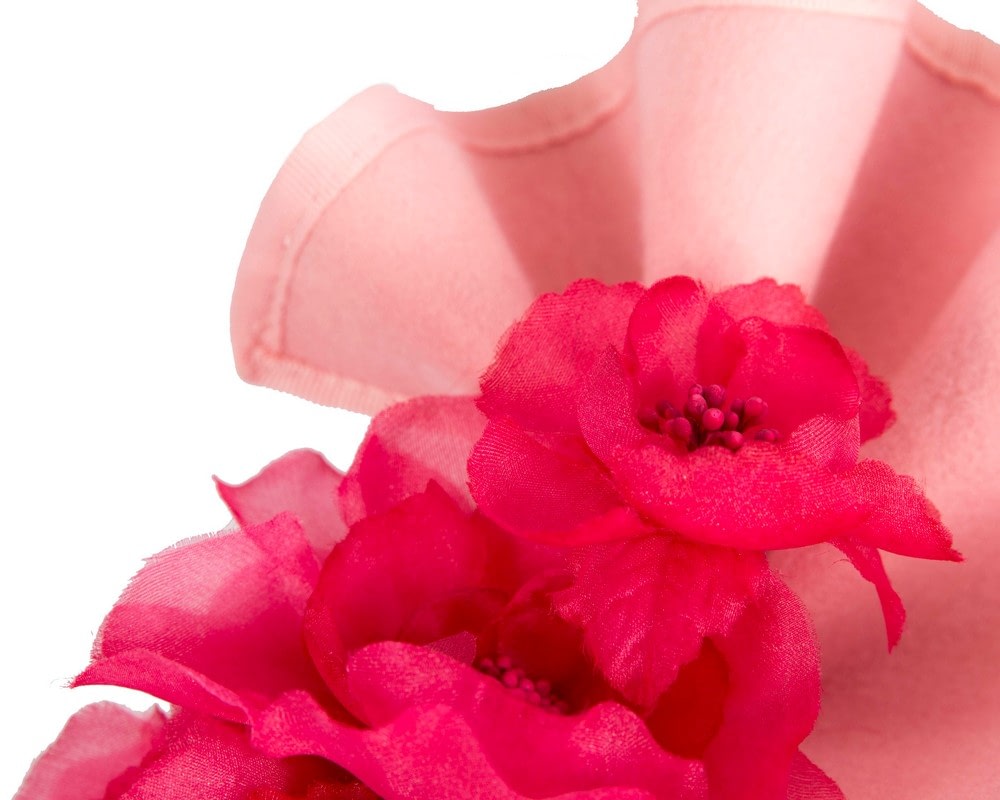 Pink & Red Winter Racing Fascinator by Fillies Collection - Fascinators Online Pink & Red Winter Racing Fascinator by Fillies Collection - Image 3