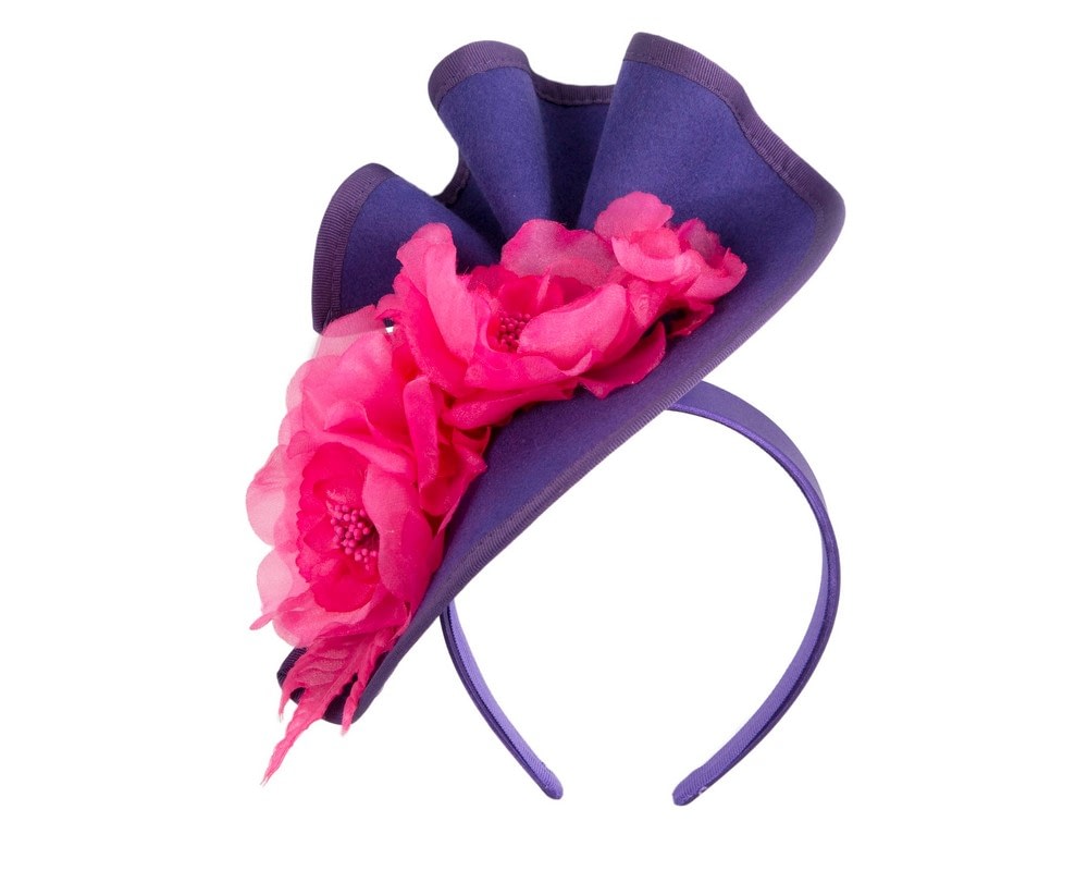 Fascinators Online - Purple & Fuchsia Winter Racing Fascinator by Fillies Collection