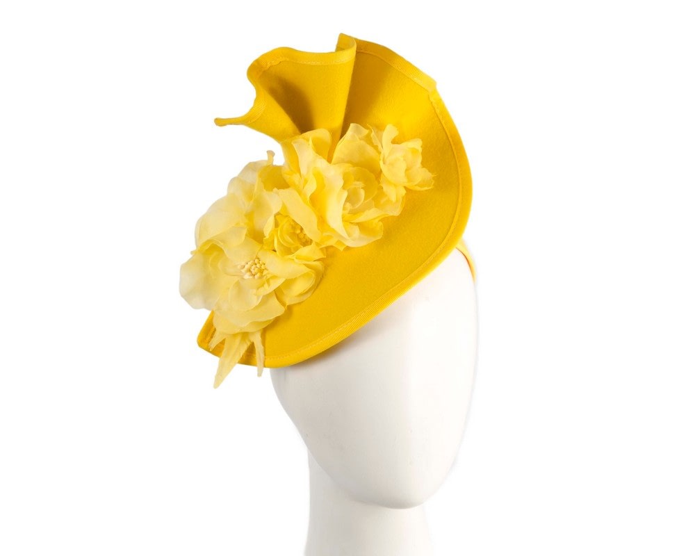 Fascinators Online - Yellow Winter Racing Fascinator by Fillies Collection