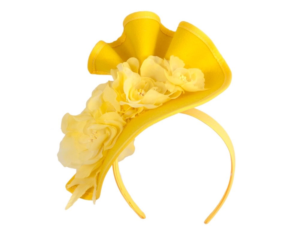 Fascinators Online - Yellow Winter Racing Fascinator by Fillies Collection