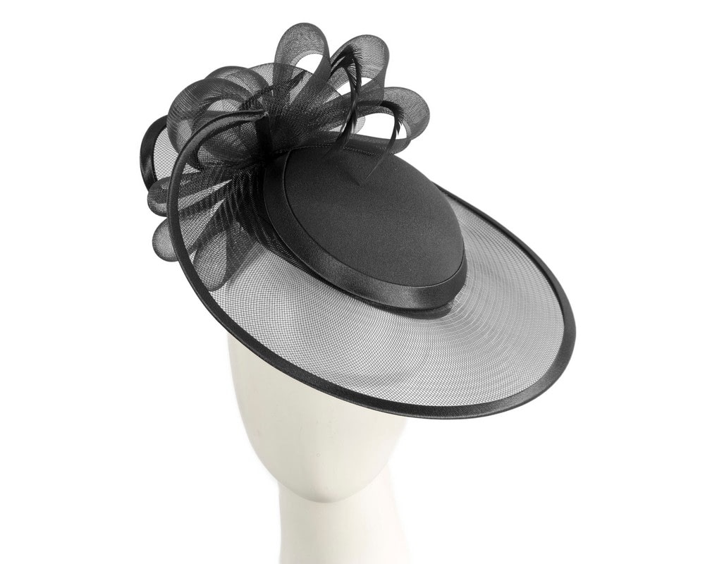 Fascinators Online - Black custom made Mother of the Bride hat