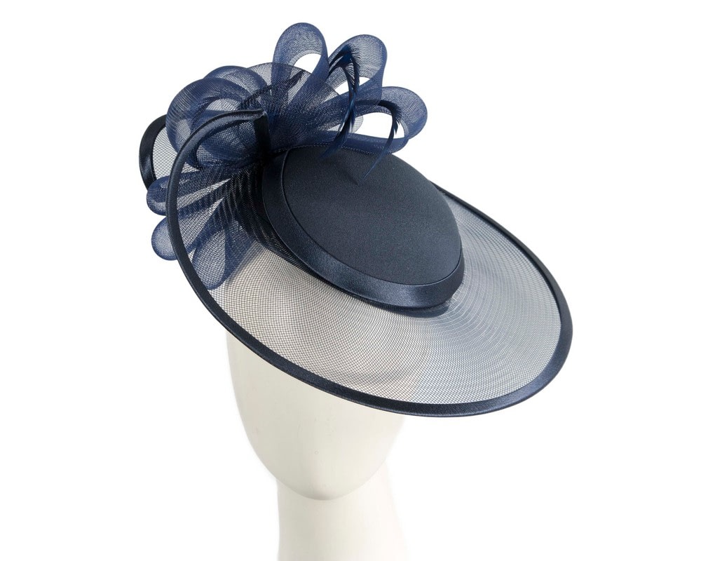 Fascinators Online - Navy custom made Mother of the Bride hat
