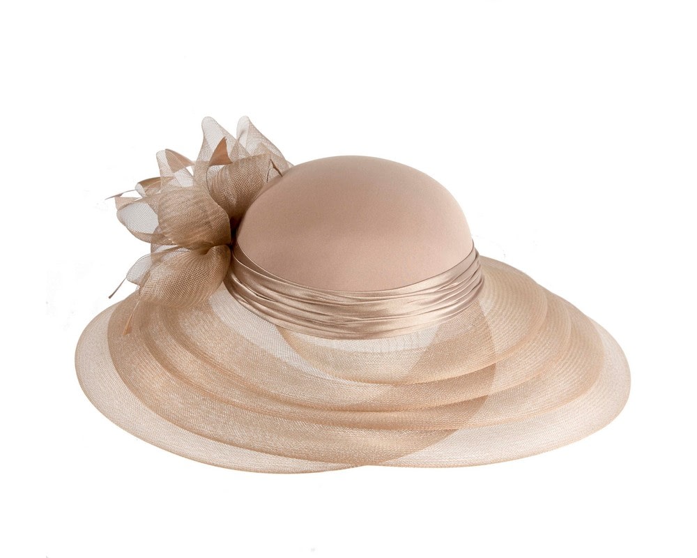 Buff custom made Mother of the Bride hat - Fascinators Online Buff custom made Mother of the Bride hat - Image 6