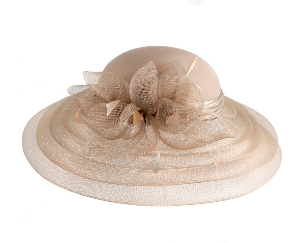 Buff custom made Mother of the Bride hat - Fascinators Online Buff custom made Mother of the Bride hat - Image 4