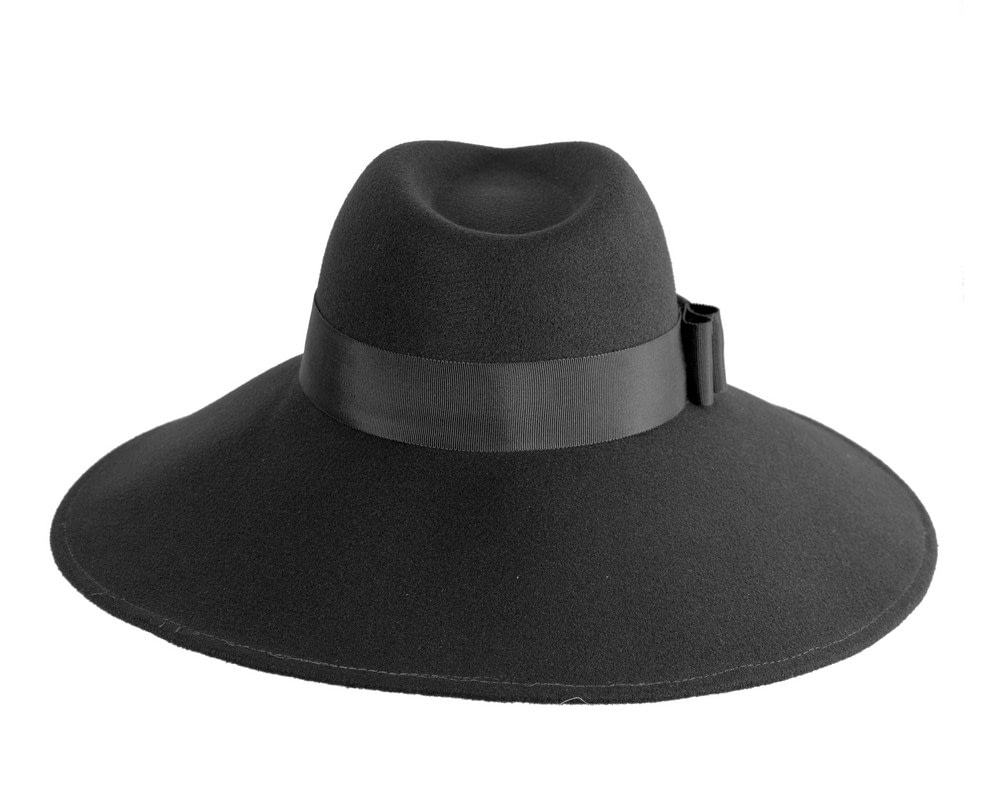 Black Max Alexander Beige Wide Brim Felt Hat - Fascinators Online Black Max Alexander Beige Wide Brim Felt Hat - Image 6