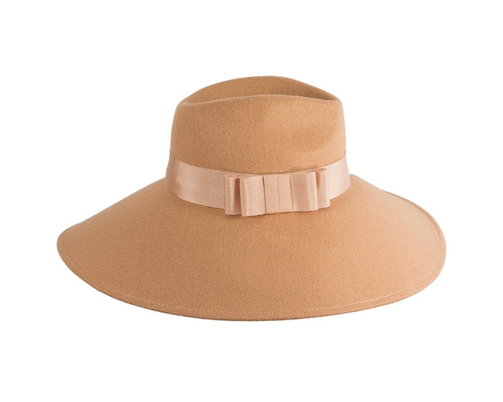 Beige Max Alexander Beige Wide Brim Felt Hat - Fascinators Online Beige Max Alexander Beige Wide Brim Felt Hat - Image 4