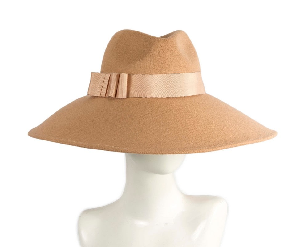 Fascinators Online - Beige Max Alexander Beige Wide Brim Felt Hat