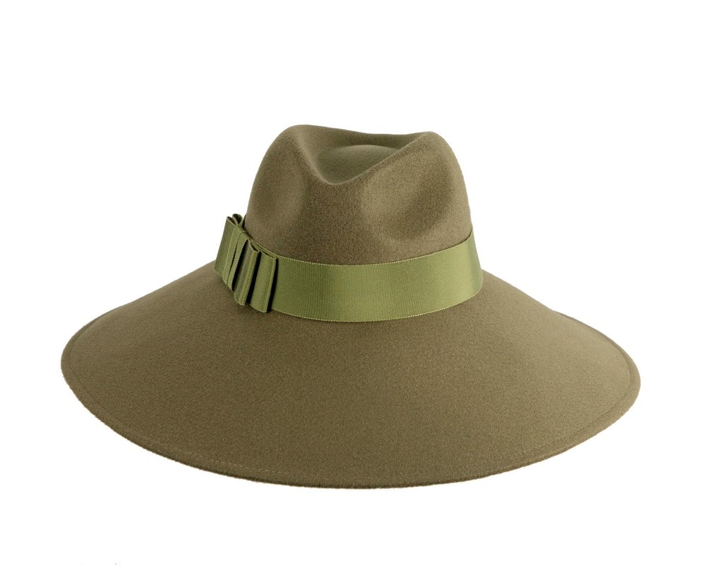 Fascinators Online - Olive Max Alexander Beige Wide Brim Felt Hat