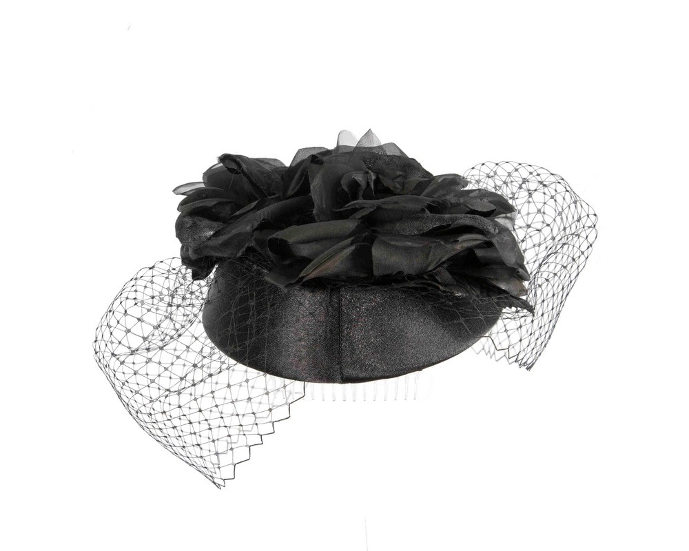 Black Pillbox Fascinator – Handmade in Australia - Fascinators Online Black Pillbox Fascinator – Handmade in Australia - Image 5