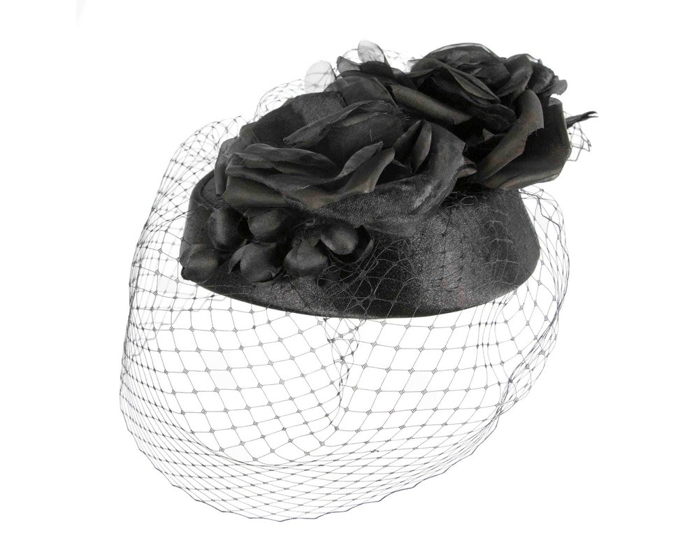 Black Pillbox Fascinator – Handmade in Australia - Fascinators Online Black Pillbox Fascinator – Handmade in Australia - Image 3