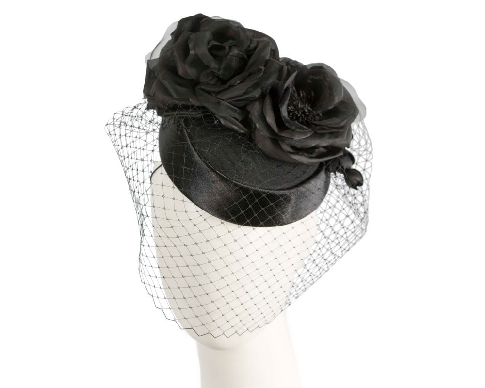 Fascinators Online - Black Pillbox Fascinator – Handmade in Australia