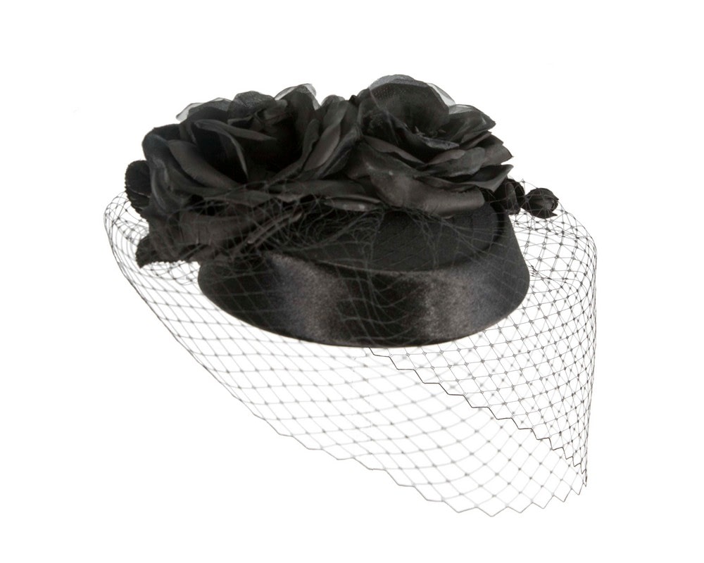 Fascinators Online - Black Pillbox Fascinator – Handmade in Australia