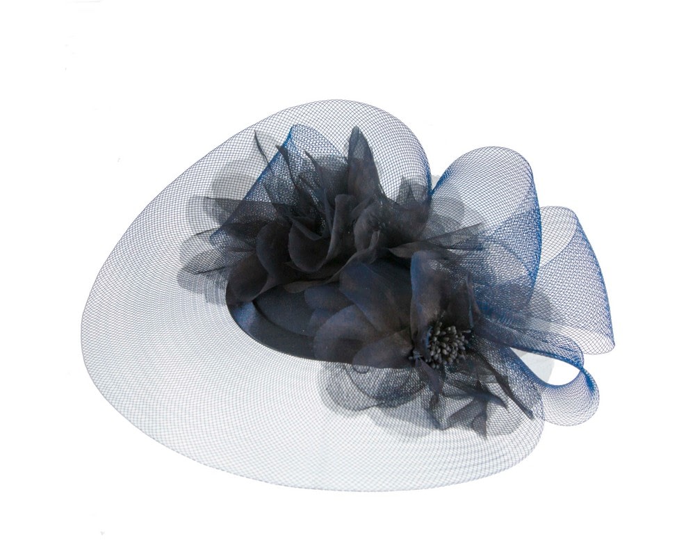 Fascinators Online - Navy cocktail hat by Cupids Millinery
