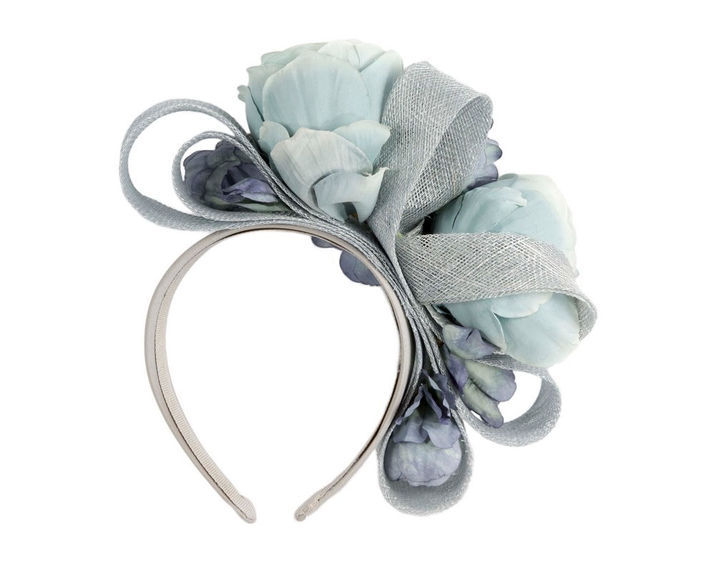 Blue flower fascinator headband by Max Alexander - Fascinators Online Blue flower fascinator headband by Max Alexander - Image 4
