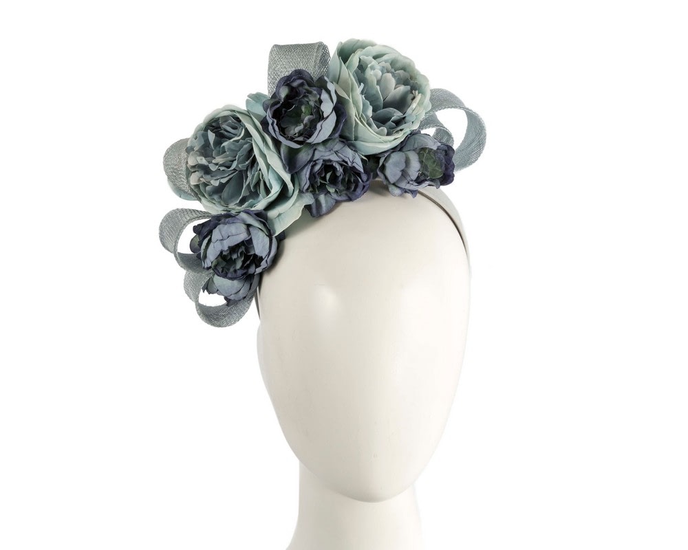 Blue flower fascinator headband by Max Alexander - Fascinators Online Blue flower fascinator headband by Max Alexander