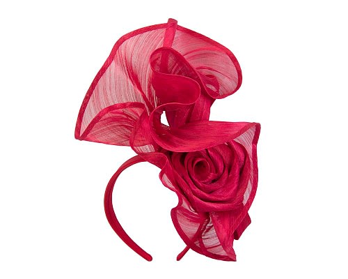 Fascinators Online - Red sculptured silk abaca fascinator by Fillies Collection