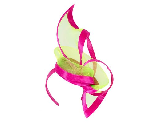 Fascinators Online - Edgy fuchsia & lime fascinator by Fillies Collection