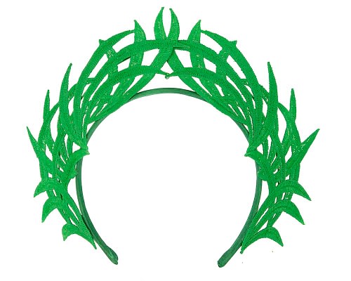 Fascinators Online - Green lace crown by Max Alexander