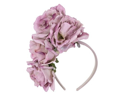 Fascinators Online - Large lilac flower headband by Max Alexander